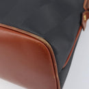 FENDI Pecan Hand Bag PVC 2way Black Gold Tone Auth ka6753-17