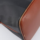 FENDI Pecan Hand Bag PVC 2way Black Gold Tone Auth ka6753-18