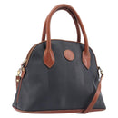 FENDI Pecan Hand Bag PVC 2way Black Gold Tone Auth ka6753-1