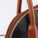 FENDI Pecan Hand Bag PVC 2way Black Gold Tone Auth ka6753-22