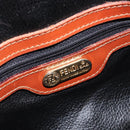 FENDI Pecan Hand Bag PVC 2way Black Gold Tone Auth ka6753-25