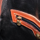 FENDI Pecan Hand Bag PVC 2way Black Gold Tone Auth ka6753-28