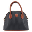 FENDI Pecan Hand Bag PVC 2way Black Gold Tone Auth ka6753-13