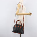 FENDI Pecan Hand Bag PVC 2way Black Gold Tone Auth ka6753-30