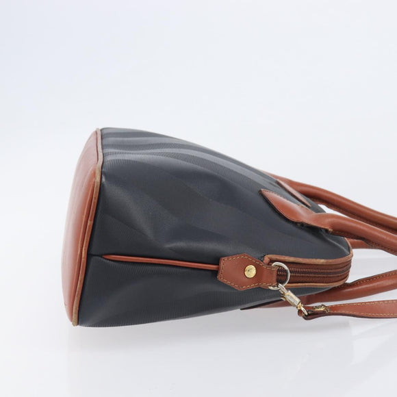 FENDI Pecan Hand Bag PVC 2way Black Gold Tone Auth ka6753