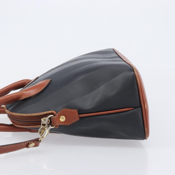 FENDI Pecan Hand Bag PVC 2way Black Gold Tone Auth ka6753