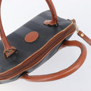 FENDI Pecan Hand Bag PVC 2way Black Gold Tone Auth ka6753-6