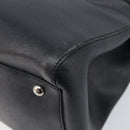 Salvatore Ferragamo Gancini Hand Bag Leather Black Silver Auth ka6755-16