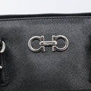 Salvatore Ferragamo Gancini Hand Bag Leather Black Silver Auth ka6755-19