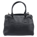 Salvatore Ferragamo Gancini Hand Bag Leather Black Silver Auth ka6755-3