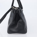 Salvatore Ferragamo Gancini Hand Bag Leather Black Silver Auth ka6755-4