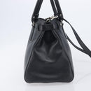 Salvatore Ferragamo Gancini Hand Bag Leather Black Silver Auth ka6755-5