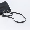 Salvatore Ferragamo Gancini Hand Bag Leather Black Silver Auth ka6755-9