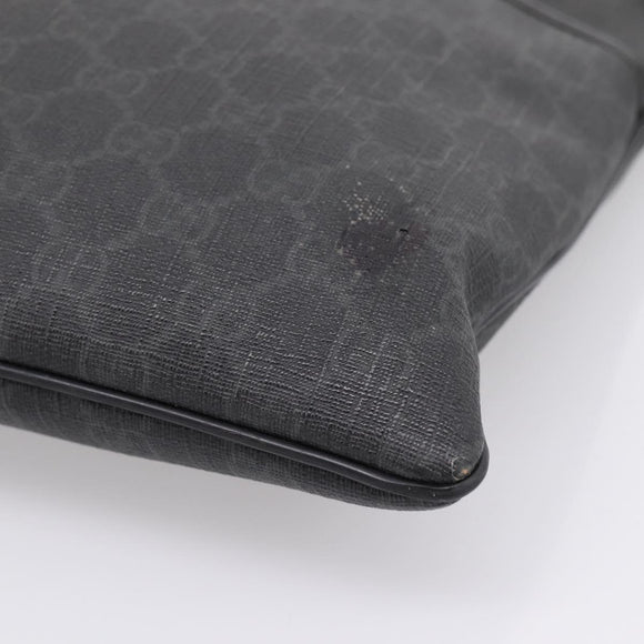 GUCCI GG Supreme Shoulder Bag PVC Black 162904 Auth ka6761