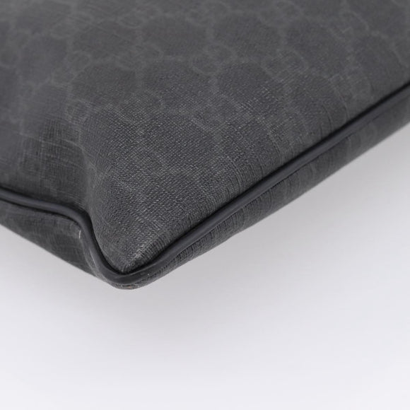 GUCCI GG Supreme Shoulder Bag PVC Black 162904 Auth ka6761