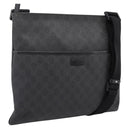 GUCCI GG Supreme Shoulder Bag PVC Black 162904 Auth ka6761-1