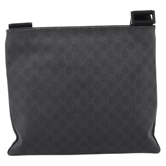 GUCCI GG Supreme Shoulder Bag PVC Black 162904 Auth ka6761