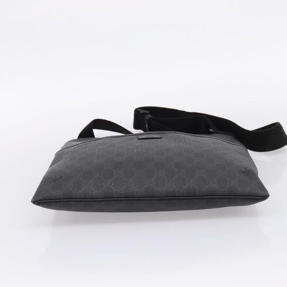 GUCCI GG Supreme Shoulder Bag PVC Black 162904 Auth ka6761