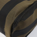 FENDI Pecan Tote Bag Canvas Black Khaki Auth ka6763-17