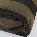 FENDI Pecan Tote Bag Canvas Black Khaki Auth ka6763-13