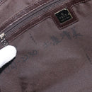 FENDI Pecan Tote Bag Canvas Black Khaki Auth ka6763-10
