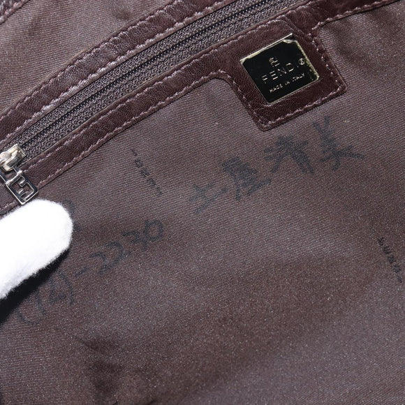 FENDI Pecan Tote Bag Canvas Black Khaki Auth ka6763