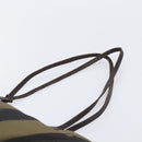FENDI Pecan Tote Bag Canvas Black Khaki Auth ka6763-8