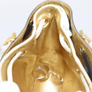 Salvatore Ferragamo Gancini Hand Bag Plastic Clear Gold Tone Auth ka6767V-19