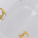 Salvatore Ferragamo Gancini Hand Bag Plastic Clear Gold Tone Auth ka6767V-23