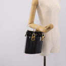 Salvatore Ferragamo Gancini Hand Bag Plastic Clear Gold Tone Auth ka6767V-24