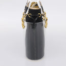 Salvatore Ferragamo Gancini Hand Bag Plastic Clear Gold Tone Auth ka6767V-3
