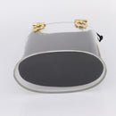 Salvatore Ferragamo Gancini Hand Bag Plastic Clear Gold Tone Auth ka6767V-5