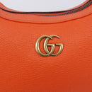 GUCCI GG Marmont Aphrodite Small Shoulder Bag Leather Orange 731817 Auth ka6775M-19