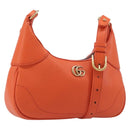 GUCCI GG Marmont Aphrodite Small Shoulder Bag Leather Orange 731817 Auth ka6775M-1