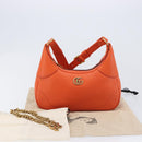 GUCCI GG Marmont Aphrodite Small Shoulder Bag Leather Orange 731817 Auth ka6775M-29