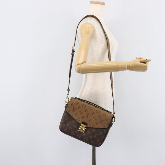 LOUIS VUITTON Monogram Reverse Pochette Metis MM Shoulder M44876 LV Auth ka6778A