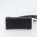CELINE Luggage Nano Shopper Hand Bag Canvas 2way Navy Black Auth ka6779A-5