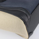 CELINE Luggage Nano Shopper Hand Bag Canvas 2way Navy Black Auth ka6779A-20