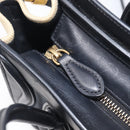 CELINE Luggage Nano Shopper Hand Bag Canvas 2way Navy Black Auth ka6779A-22