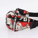 PRADA Waist Bag Nylon Black Silver Auth ka6780M-5