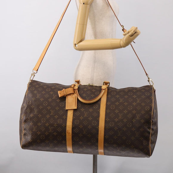 LOUIS VUITTON Monogram Keepall Bandouliere 60 Boston Bag M41412 LV Auth ka6781