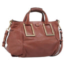 Chloe Etel Hand Bag Leather 2way Pink Gold Auth ka6785A-1