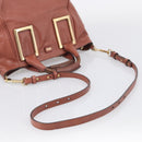 Chloe Etel Hand Bag Leather 2way Pink Gold Auth ka6785A-10