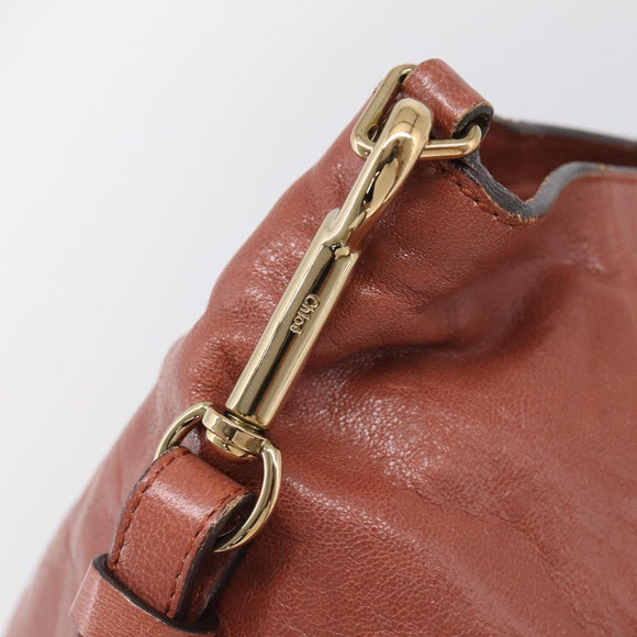 Chloe Etel Hand Bag Leather 2way Pink Gold Auth ka6785A