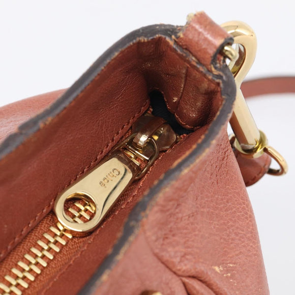Chloe Etel Hand Bag Leather 2way Pink Gold Auth ka6785A