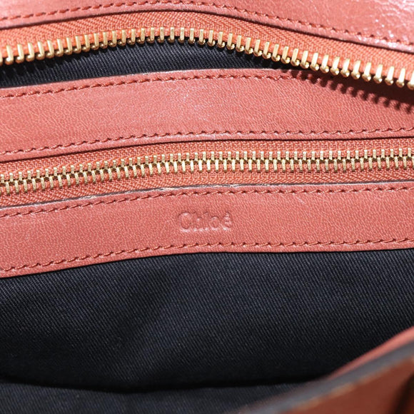 Chloe Etel Hand Bag Leather 2way Pink Gold Auth ka6785A