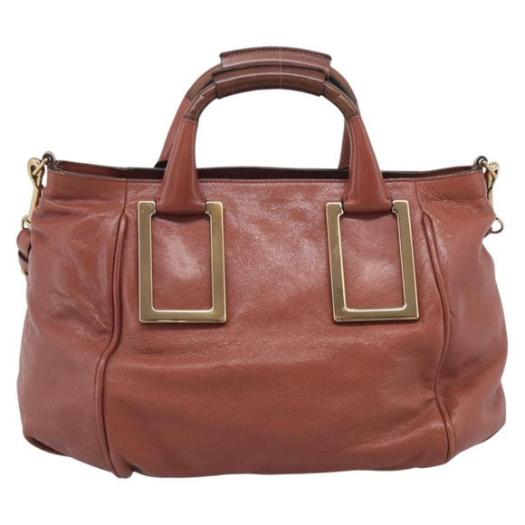 Chloe Etel Hand Bag Leather 2way Pink Gold Auth ka6785A
