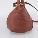 Chloe Etel Hand Bag Leather 2way Pink Gold Auth ka6785A-5