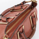 Chloe Etel Hand Bag Leather 2way Pink Gold Auth ka6785A-6