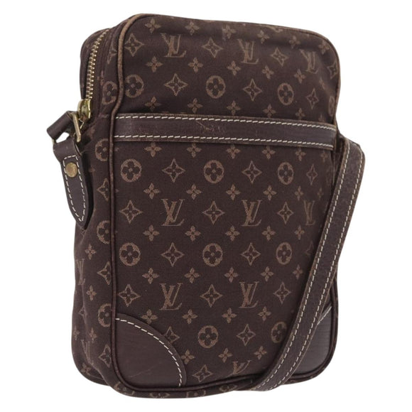 LOUIS VUITTON Monogram Mini Lin Danube Shoulder Bag Ebene M95228 LV Auth ka6789A